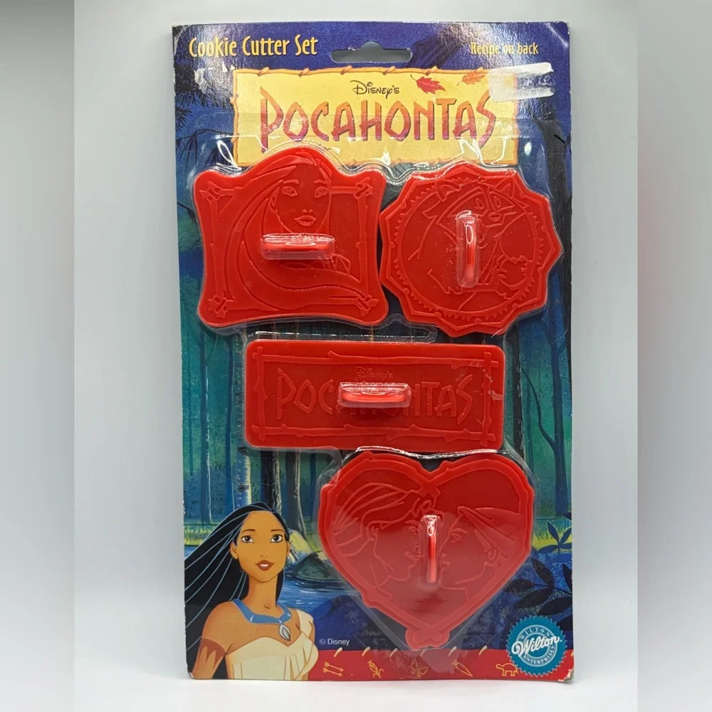 1990s Vintage Wilton Disney Pocahontas Cookie Cutter Set, New In Package Kitchen